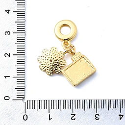  Charm Cámara y Flor | Baño de oro 18k