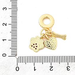  Charm Hueso, Corazón y Huella de Pata | Baño de oro 18k