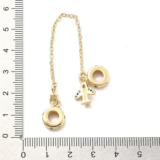 Charm Con Cadena y Avión | Baño de oro 18k