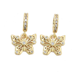  Charm Mariposa con circones | Baño de oro 18k