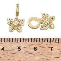  Charm Mariposa con circones | Baño de oro 18k