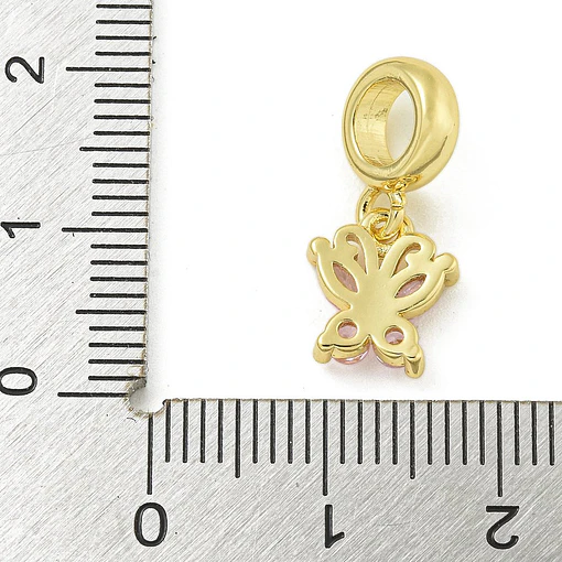 Charm Mariposa Circón Rosado | Baño de oro 18k