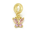 Charm Mariposa Circón Rosado | Baño de oro 18k
