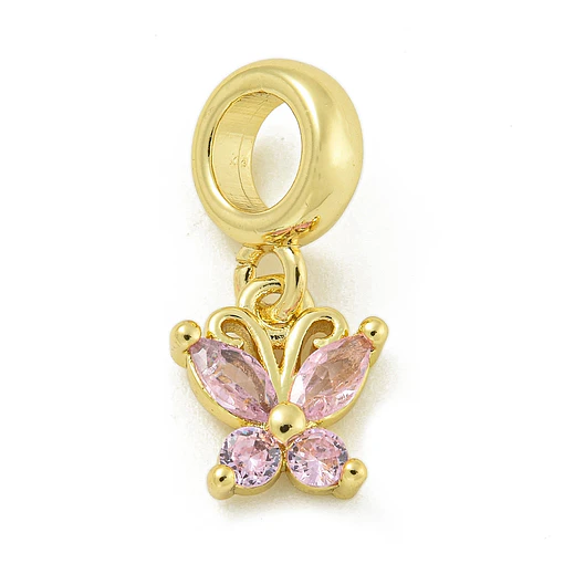 Charm Mariposa Circón Rosado | Baño de oro 18k