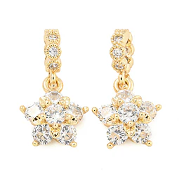  Charm Flor Circones | Baño de oro 18k
