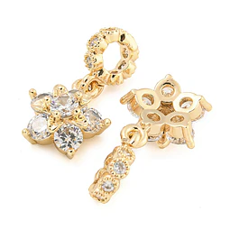  Charm Flor Circones | Baño de oro 18k