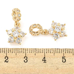  Charm Flor Circones | Baño de oro 18k