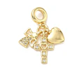 Charm Ángel, Cruz y Corazón | Baño de oro 18k