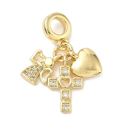  Charm Ángel, Cruz y Corazón | Baño de oro 18k