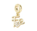 Charm Fé con corazón con circones | Baño de oro