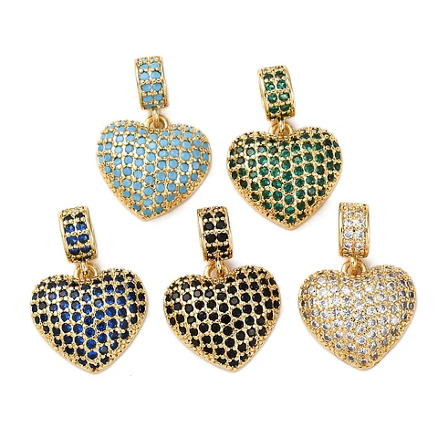 Charm Corazón con circones | Baño de oro 18k