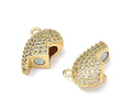 Dije de conector de imán corazón | Baño de oro 18k