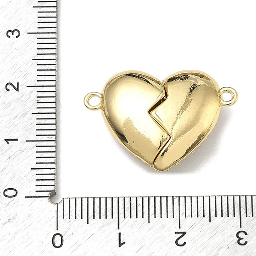 Dije de conector de imán corazón | Baño de oro 18k