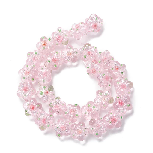 Tira Flores de Vidrio hecho a mano | Rosado