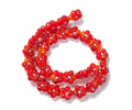 Tira de flores de vidrio hecho a mano | Rojo