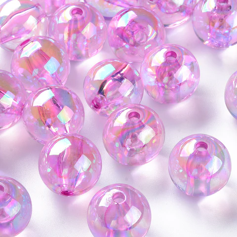 Pelotas acrílicas tornasol 16x15mm | Violeta