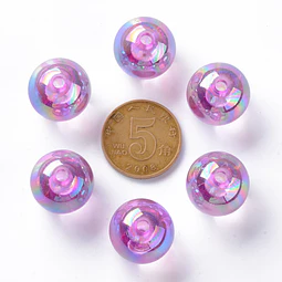  Pelotas acrílicas tornasol 16x15mm | Violeta