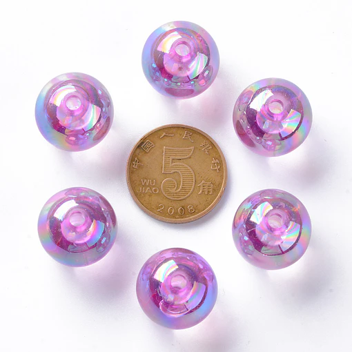 Pelotas acrílicas tornasol 16x15mm | Violeta