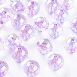  Pelotas acrílicas tornasol 16x15mm | Lila