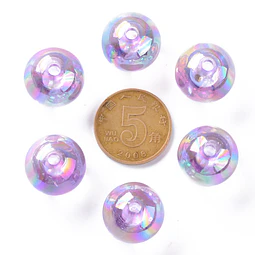  Pelotas acrílicas tornasol 16x15mm | Lila