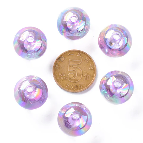 Pelotas acrílicas tornasol 16x15mm | Lila