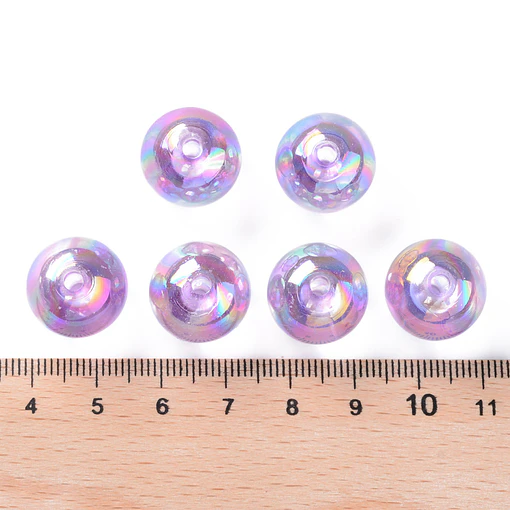 Pelotas acrílicas tornasol 16x15mm | Lila