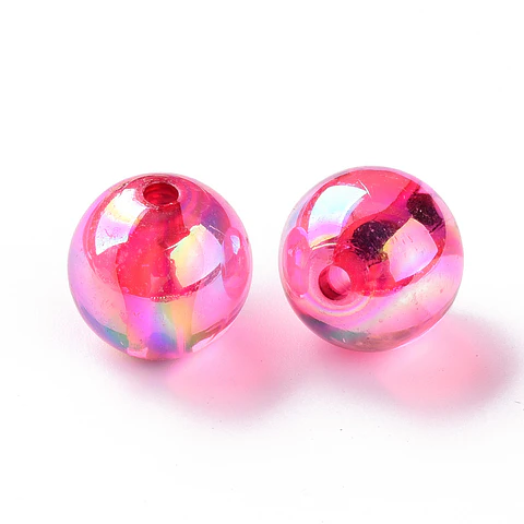 Pelotas acrílicas tornasol 16x15mm | Fucsia