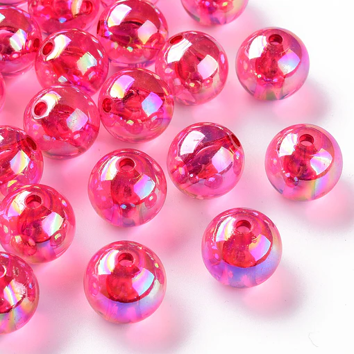 Pelotas acrílicas tornasol 16x15mm | Fucsia