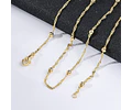 Cadena armada singapur con pelotitas | Baño de oro 18k