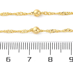  Cadena armada singapur con pelotitas | Baño de oro 18k