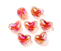 10 Separadores Corazón Acrílico Tornasol | Rojo