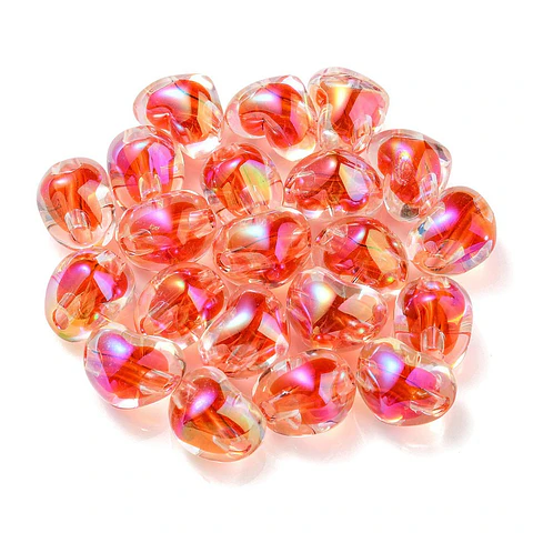 10 Separadores Corazón Acrílico Tornasol | Rojo