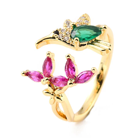 Anillo Ajustable Picaflor | Baño de oro 18k