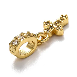  Charm Cruz Con Circones | Baño de oro 18k