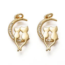  Colgante Pareja de Gatos | Baño de oro 18k