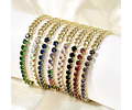 Pulsera Cadena con Strass | Baño de oro 18k