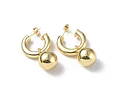 Aro Semi Argolla con Balin | Baño de oro 18k