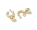 Aro Semi Argolla con Balin | Baño de oro 18k