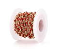 1 Metro Cadena con cristales rojos | Baño de oro 18k