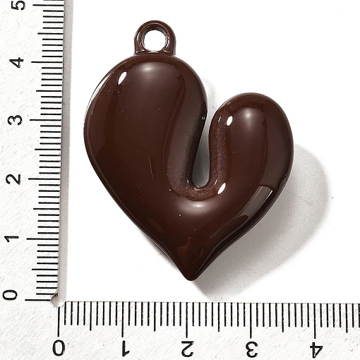 Colgante Corazón Acrílico | Café