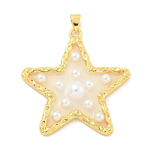 Colgante Estrella Perlas en resina | Baño de oro 18k