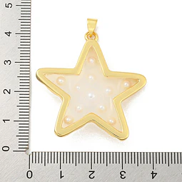  Colgante Estrella Perlas en resina | Baño de oro 18k