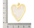 Colgante Corazón con perlas en resina | Baño de oro 18k