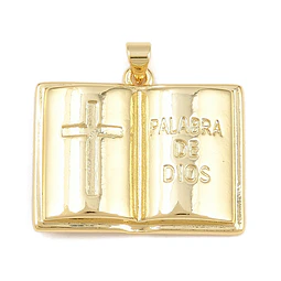 Colgante Biblia - Palabra de Dios y Cruz | Baño de oro 18k