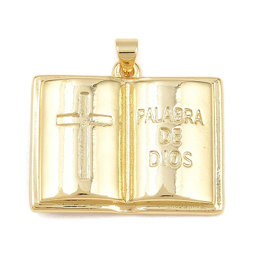 Colgante Biblia - Palabra de Dios y Cruz | Baño de oro 18k