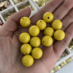 14mm | Pelotas Acrílicas Amarillo Mostaza 