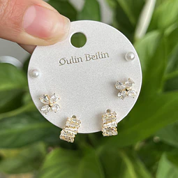 Set de Aros | Baño de oro 18k