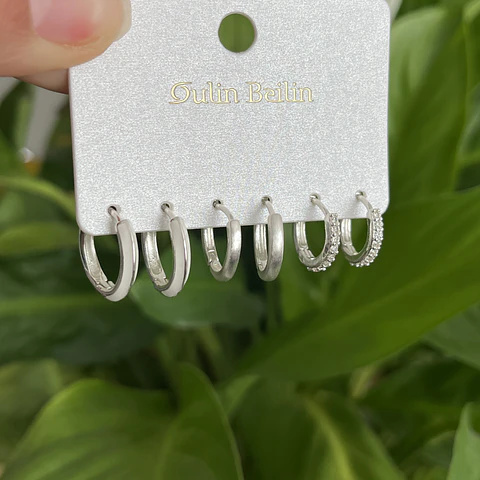 Set de Aros | Baño de Plata 