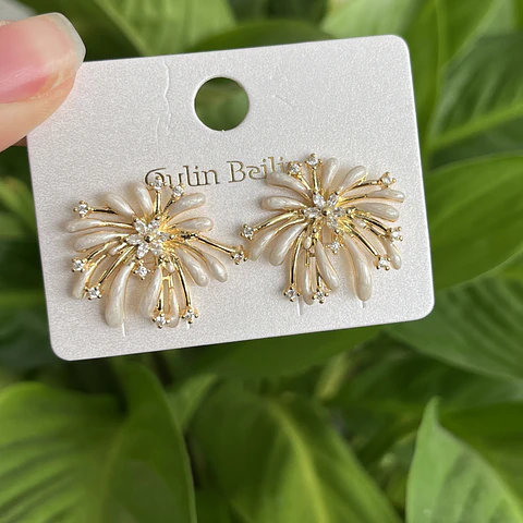 Aros Con Resina y Circones | Baño de oro 18k