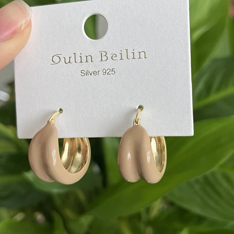 Aro Argolla Bote Esmaltado | Baño de oro 18k